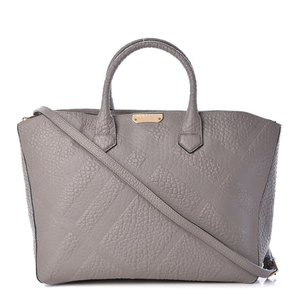 Burberry Heritage Grain Check Embossed Medium Dewsbury Tote Pale Grey 1 of 12
