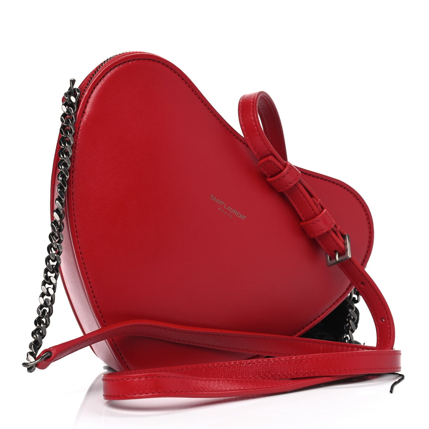 Calfskin Heart Monogram Crossbody Red