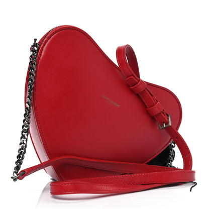 Saint Laurent Calfskin Heart Monogram Crossbody Red 2 of 4