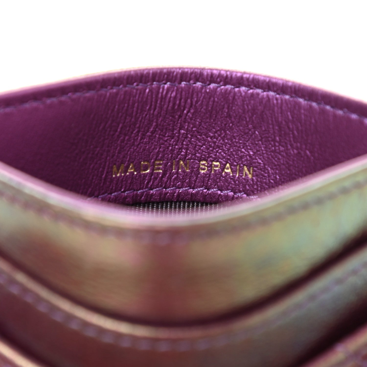 Chanel Iridescent Lambskin Quilted Card Holder Purple 7 of 8