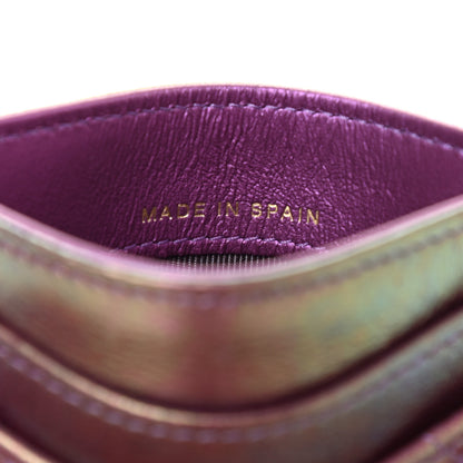 Chanel Iridescent Lambskin Quilted Card Holder Purple 7 of 8