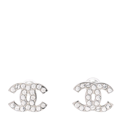 Chanel Crystal Mini Timeless CC Earrings Silver 1 of 4