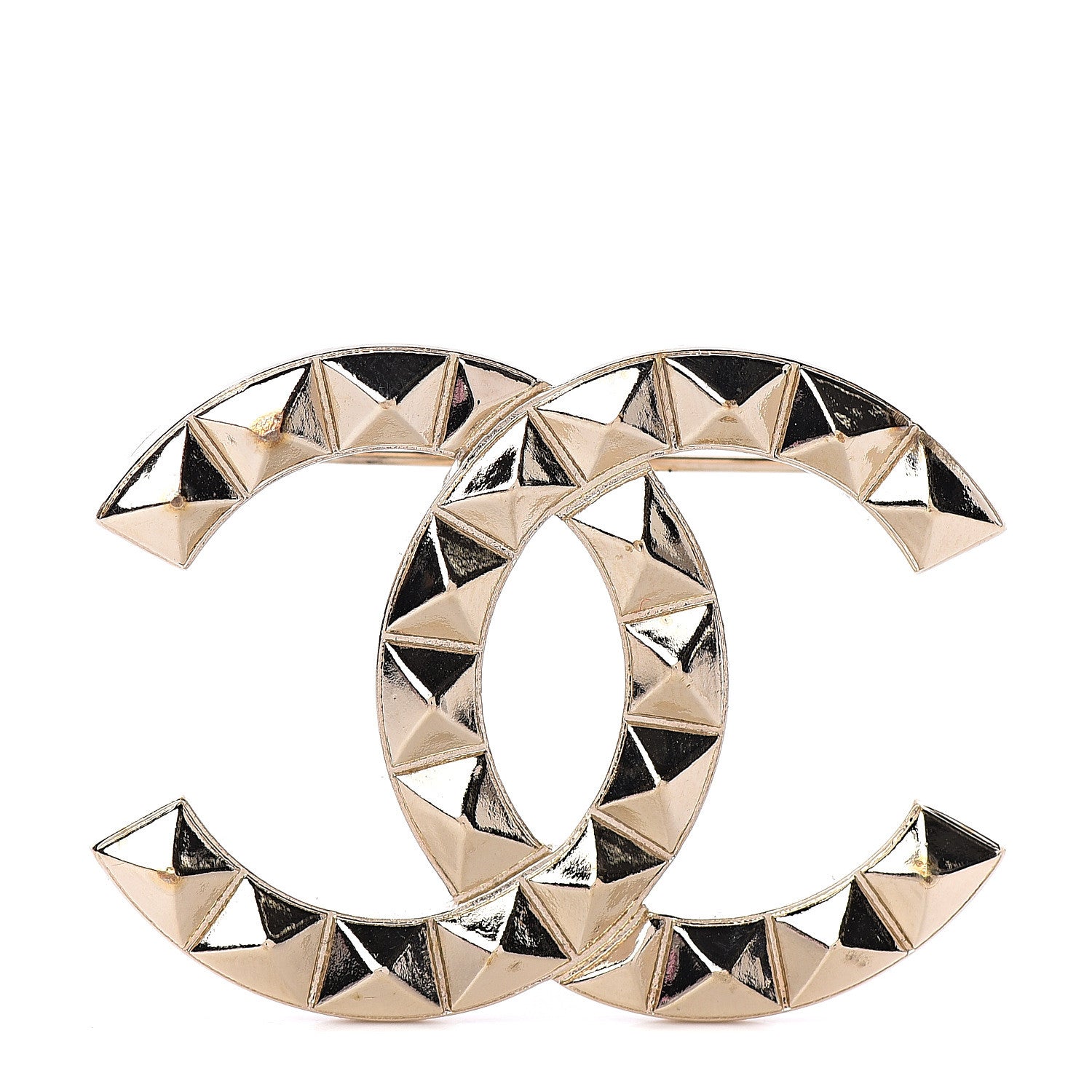 Chanel Studded CC Pin Brooch Gold 1 of 3