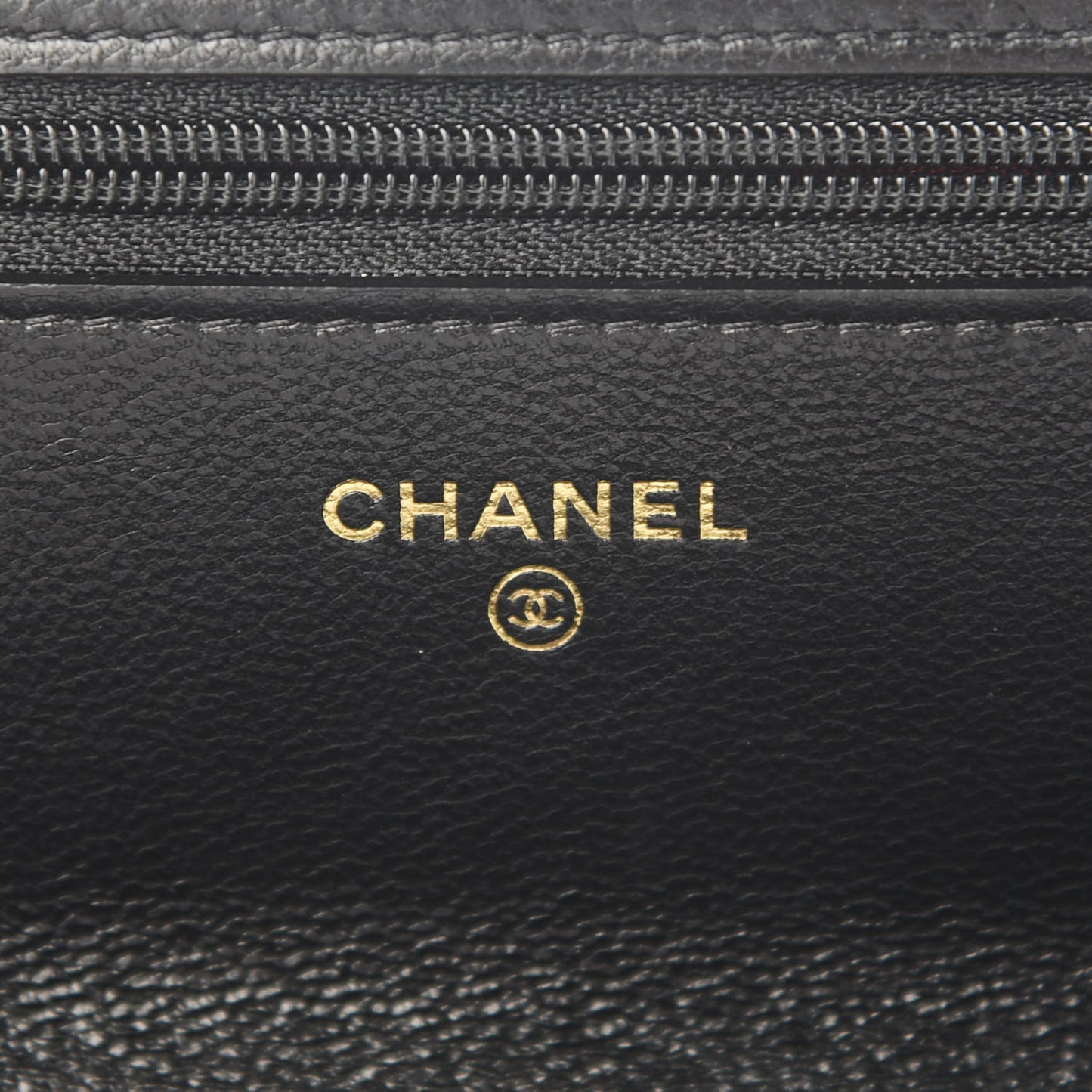 Shiny Goatskin Quilted Chanel 19 Wallet On Chain WOC Black