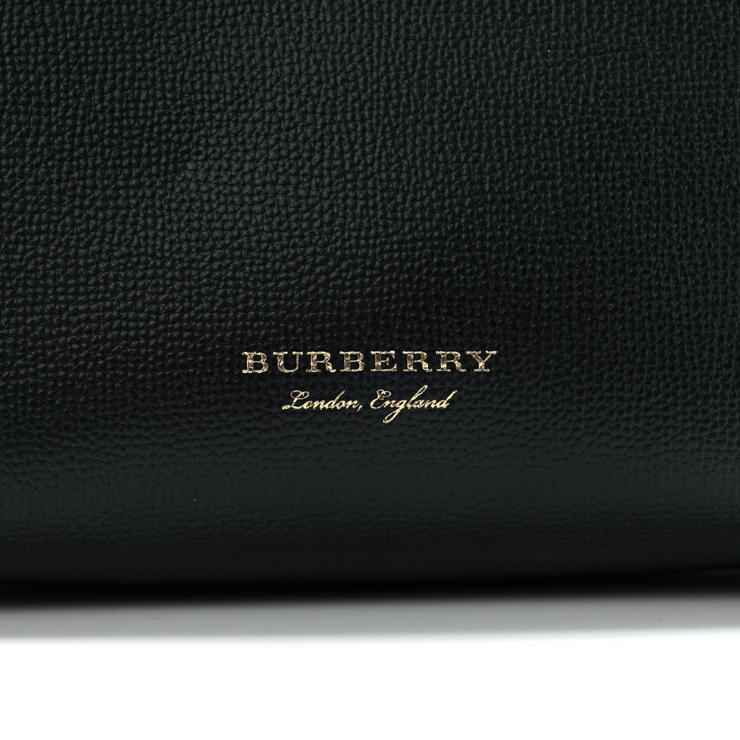 Burberry Grainy Calfskin House Check Small Banner Tote Black 9 of 11