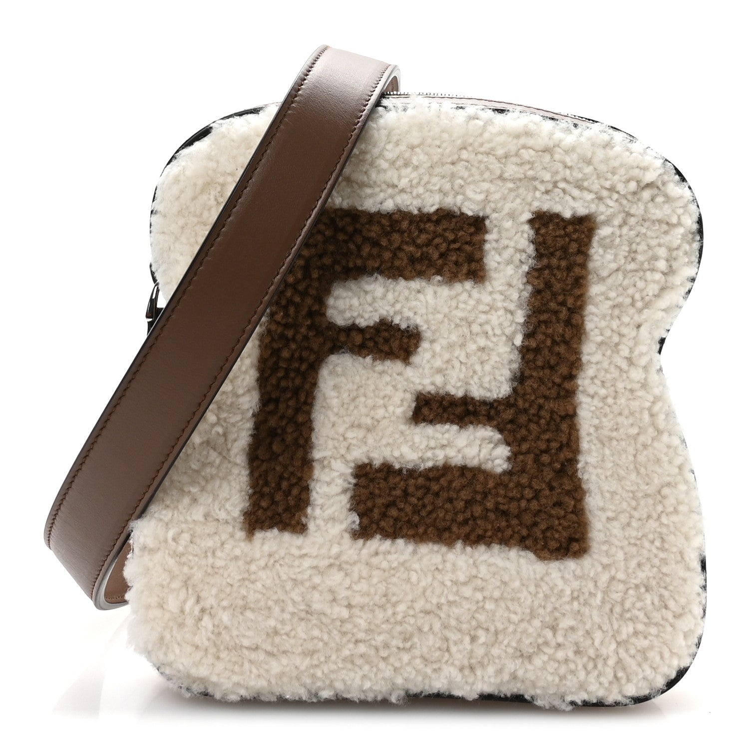 Fendi Shearling Toast Bag White 1 of 10