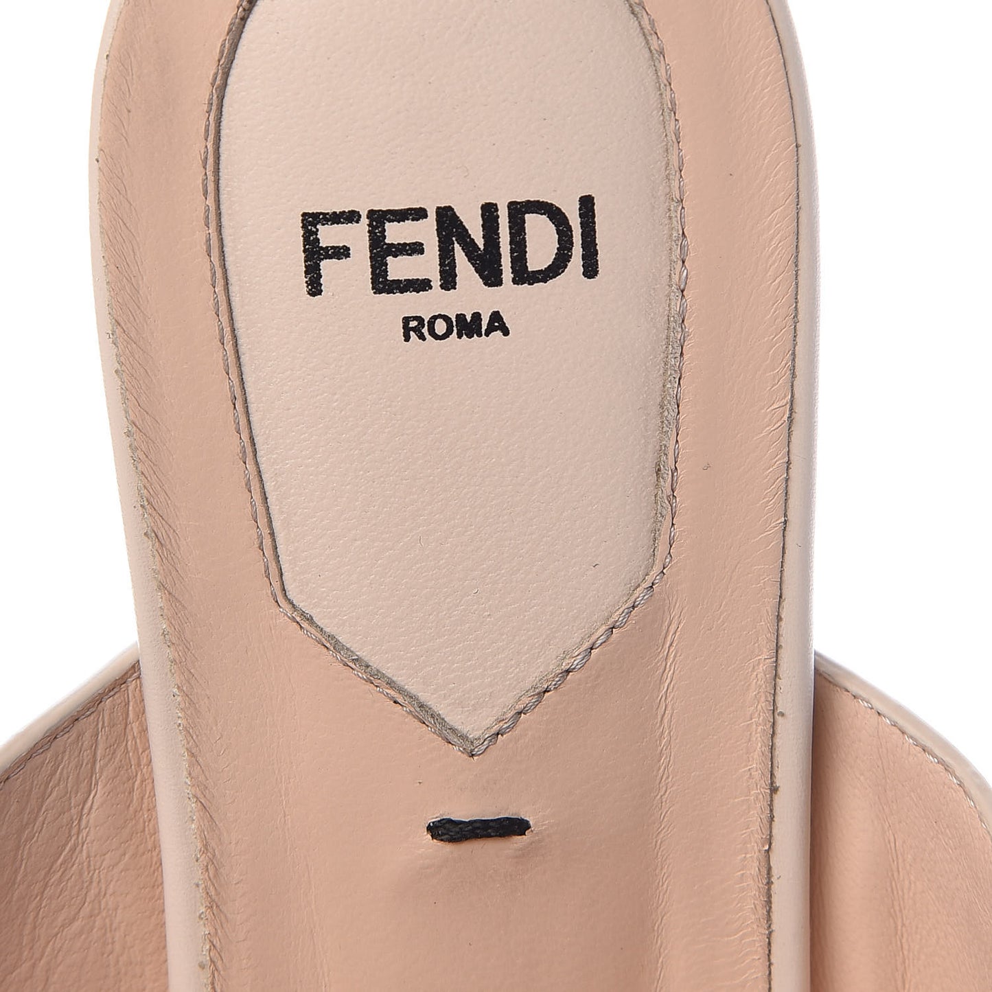 Vitello FF Embossed Buckle Flat Mules 36.5 Camelia Moresco