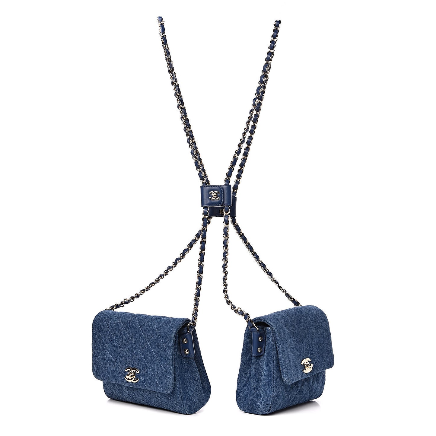 Denim Quilted Side Packs Blue