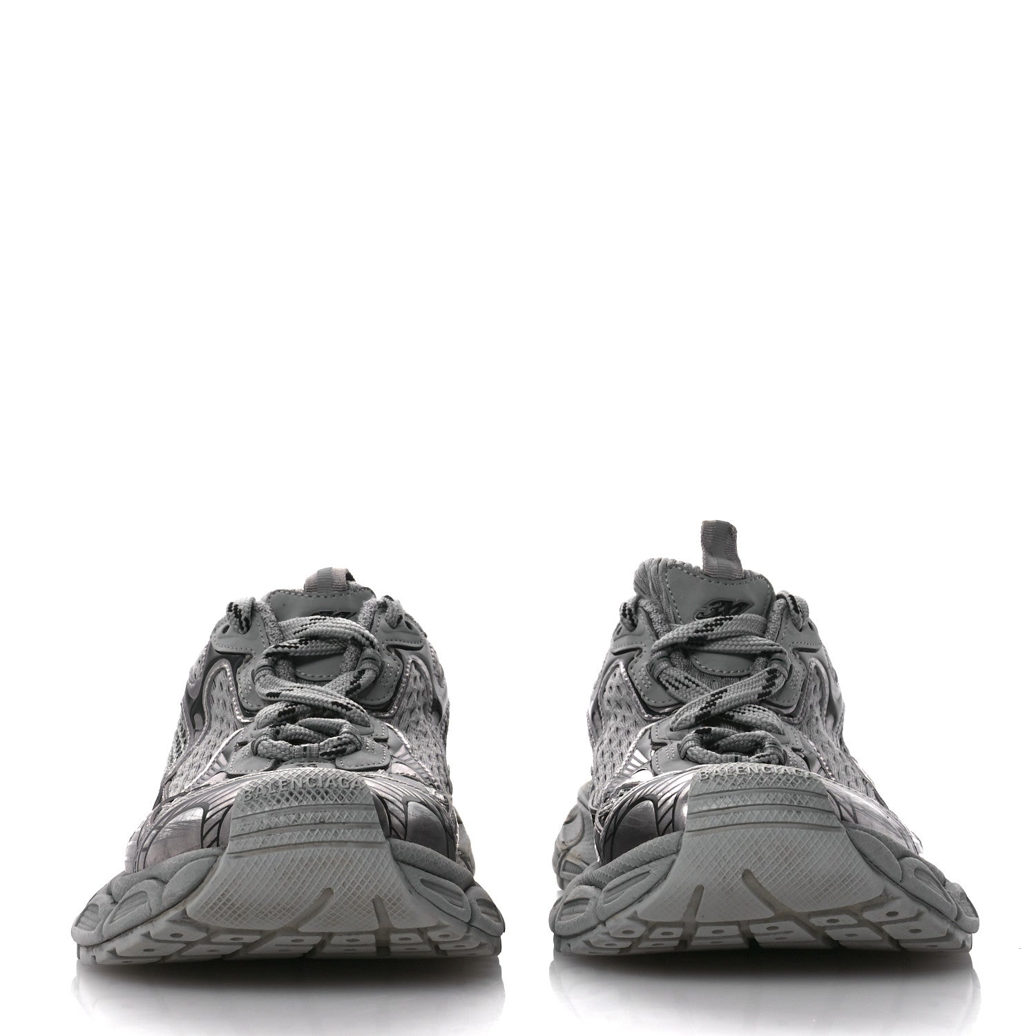 Balenciaga Distressed Mesh Rubber Womens 3XL Sneakers 39 Grey Black 3 of 7