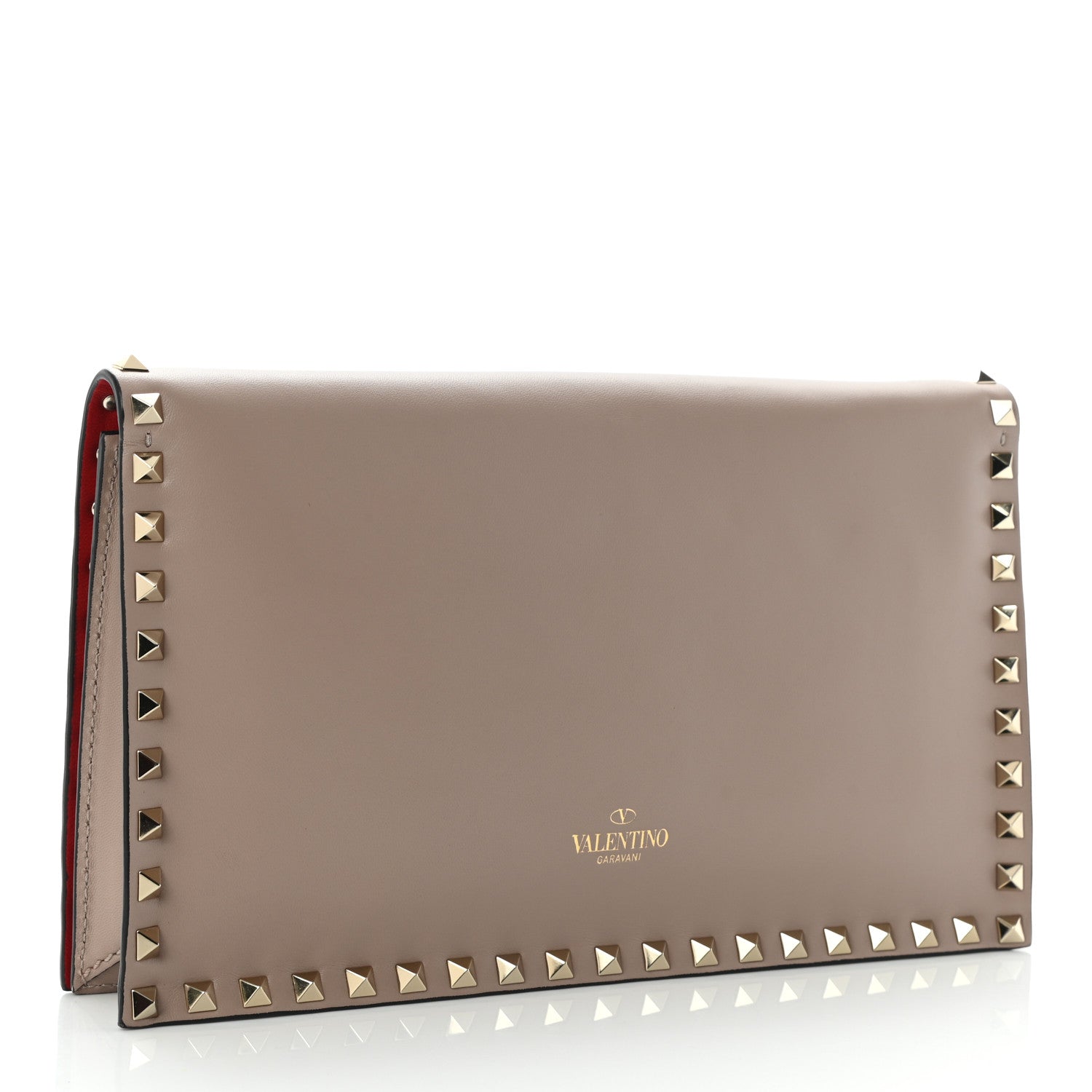 Valentino Garavani Nappa Rockstud Wristlet Clutch Poudre 2 of 12