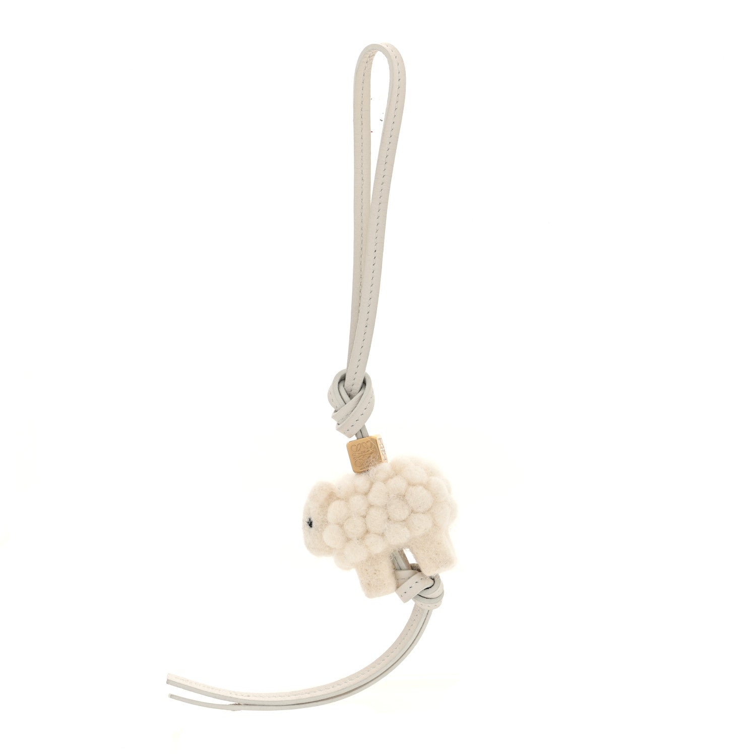 Loewe Calfskin Felt Sheep Bag Charm Soft White 1 of 3