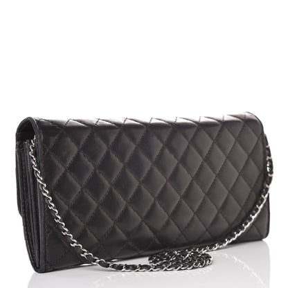 Chanel Lambskin Quilted East West Flap Clutch Black 3 of 20