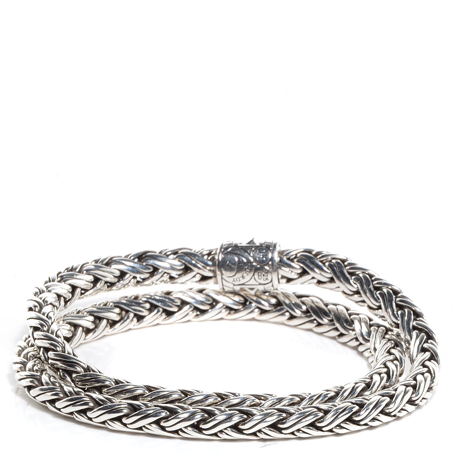 John Hardy Sterling Silver Blue Topaz Classic Chain Kepang Double Wrap Bracelet Medium 3 of 8