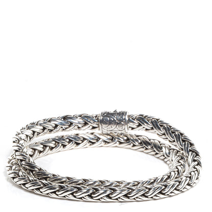 John Hardy Sterling Silver Blue Topaz Classic Chain Kepang Double Wrap Bracelet Medium 3 of 8