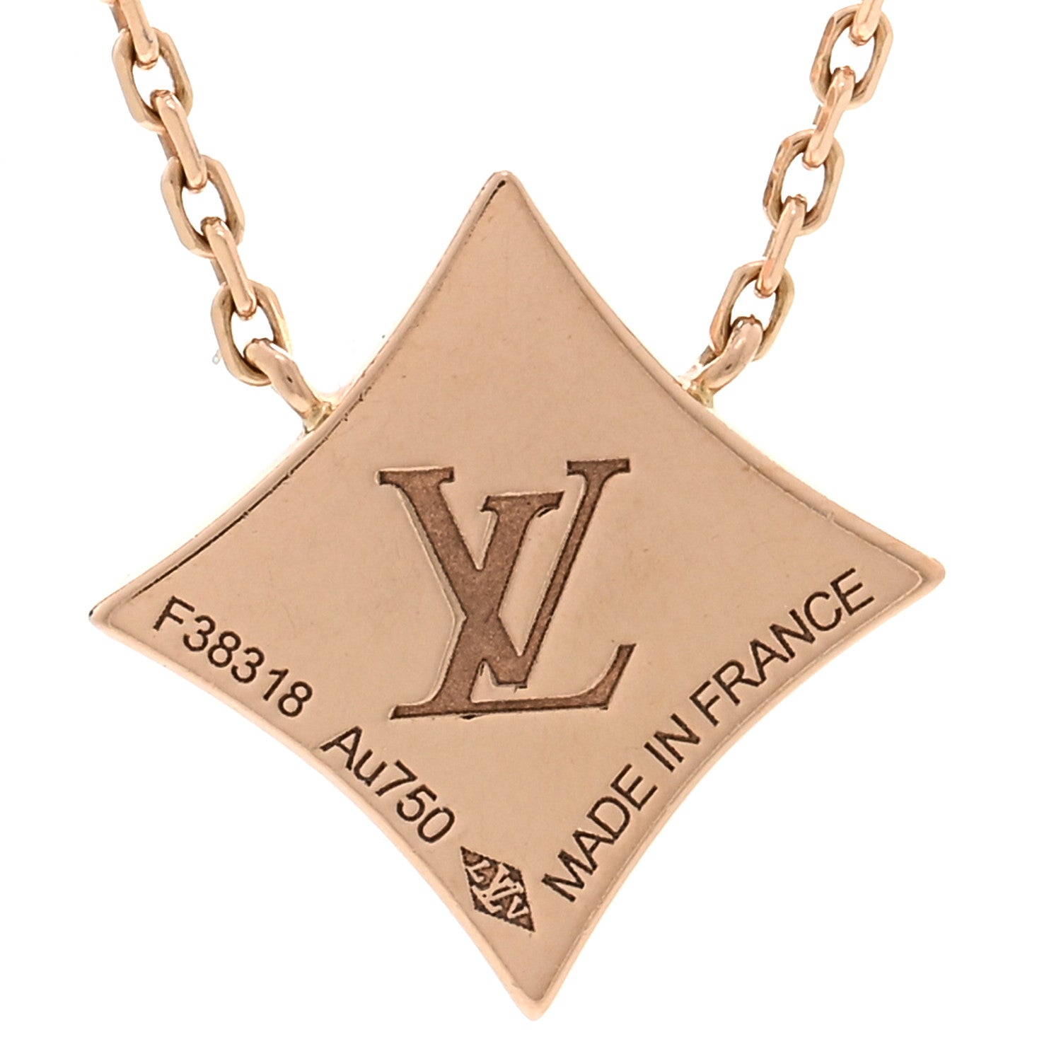 Louis Vuitton 18K Pink Gold Diamond Mother of Pearl Color Blossom BB Star Pendant Necklace 4 of 5