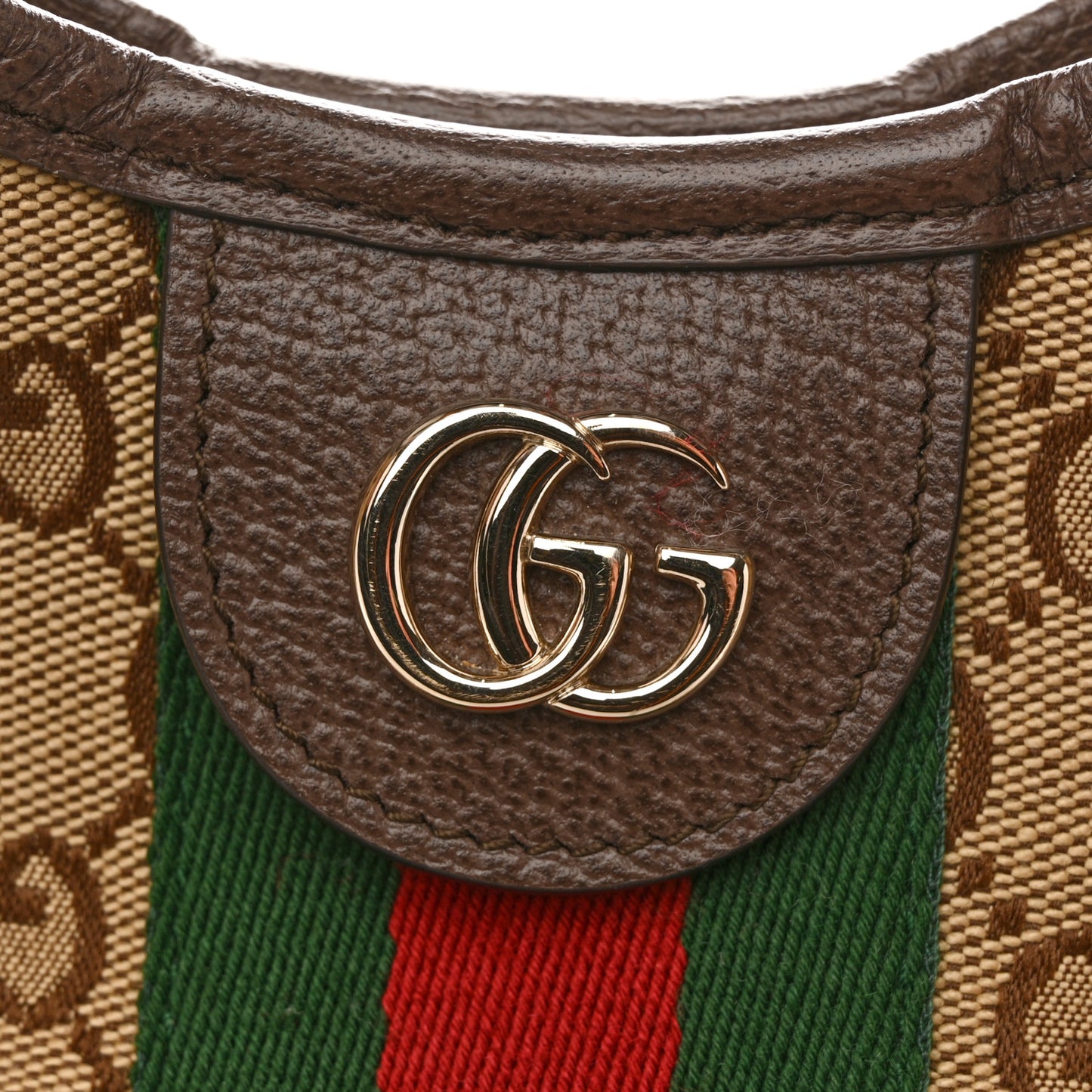 Monogram Web Small Giglio Tote Bag Beige Dark Brown