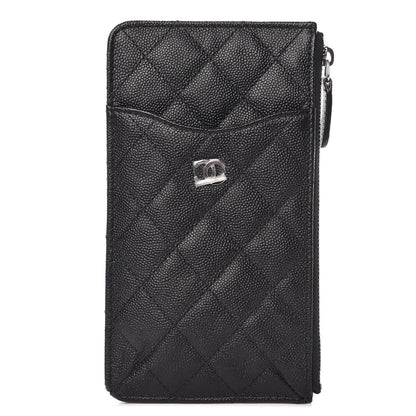 Chanel Caviar Quilted Classic Flat Wallet Pouch Black 1 of 8