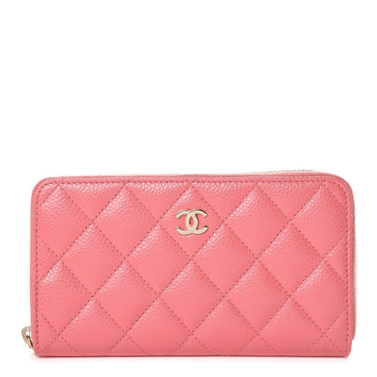 Chanel Iridescent Caviar Quilted Medium Zip Around Wallet Pink 1 of 12