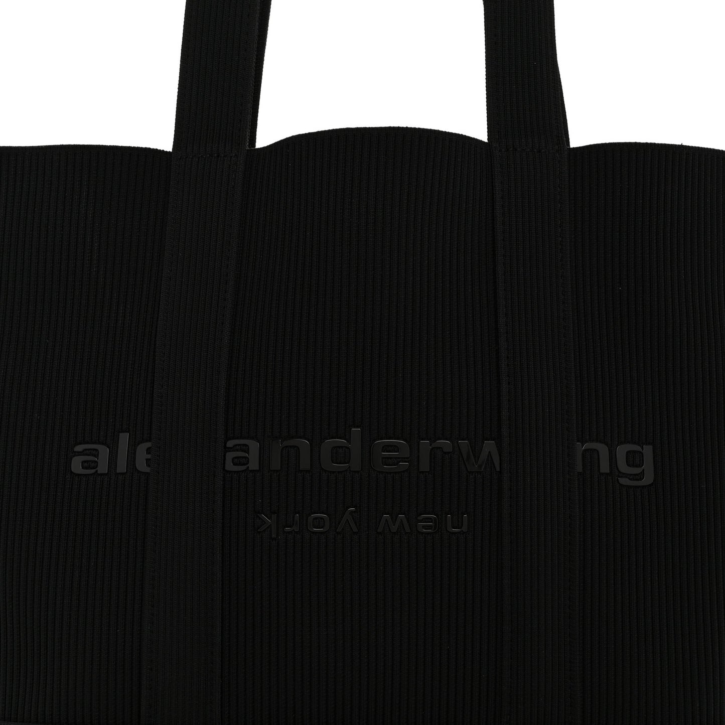 Ribbed Knit Ryan Tote Black