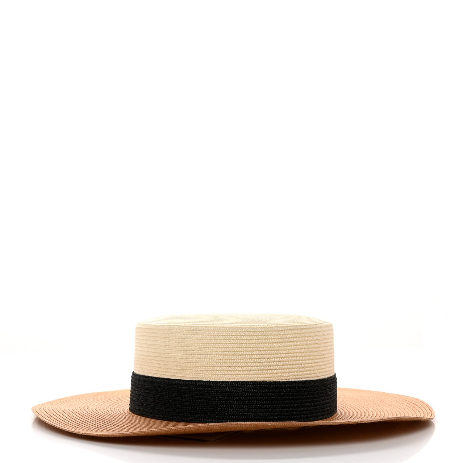 Gucci Straw Effect Fabric Wide Brim Hat With Bow XS White Black 4 of 9