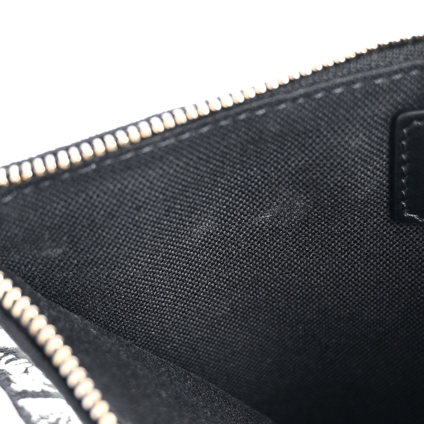 Technical Fabric Embroidered Pouch Black White
