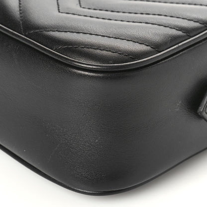 Gucci Calfskin Matelasse Monochrome Small GG Marmont Chain Shoulder Bag Black 8 of 8