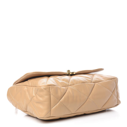 Chanel Lambskin Quilted Maxi 19 Flap Dark Beige 4 of 10