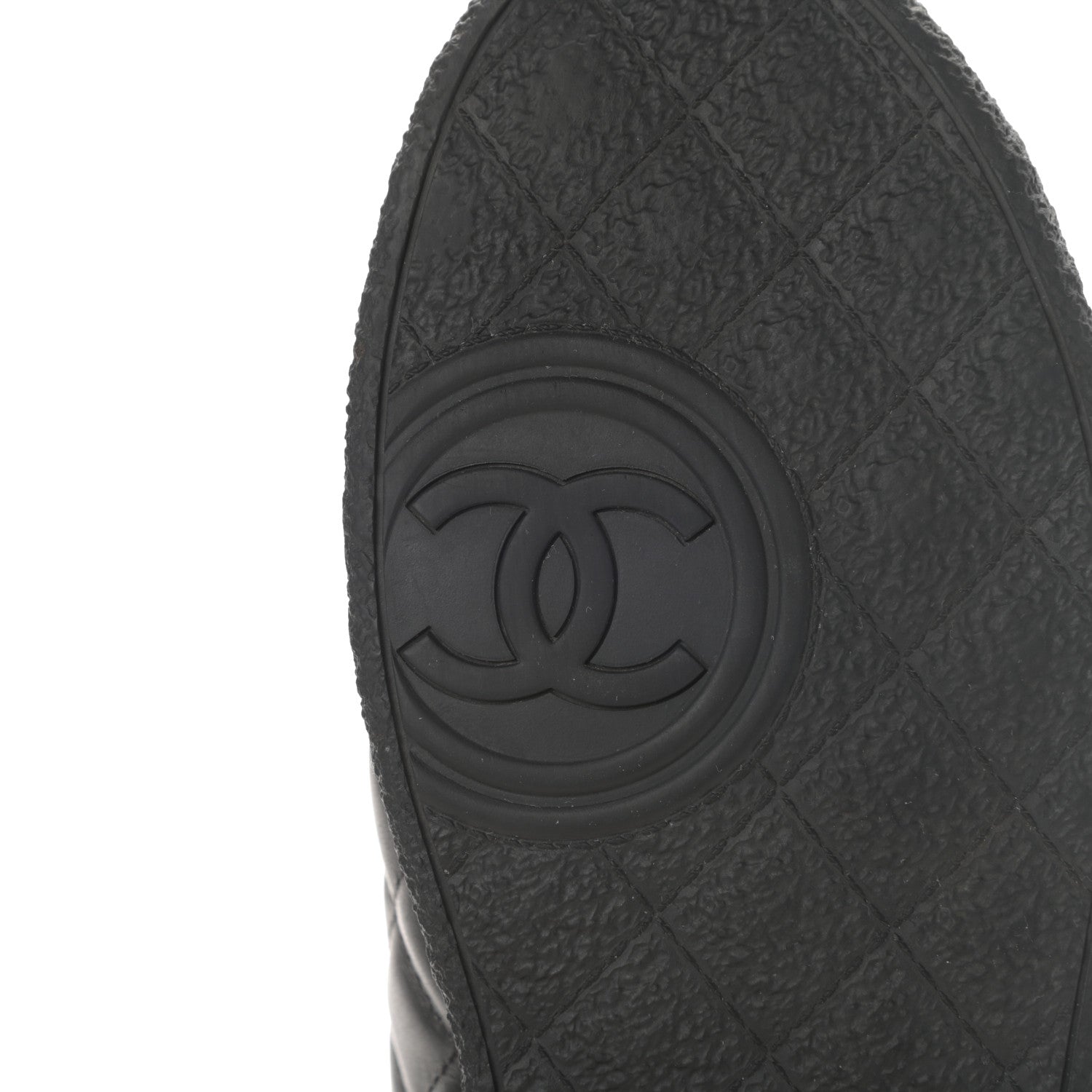 Chanel Lambskin Quilted High Top Sneakers 38.5 Black 6 of 10