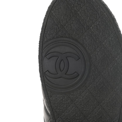 Chanel Lambskin Quilted High Top Sneakers 38.5 Black 6 of 10