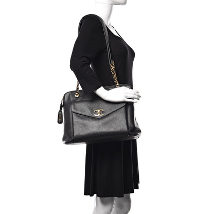 Chanel Caviar Flap Shoulder Bag Black 2 of 17