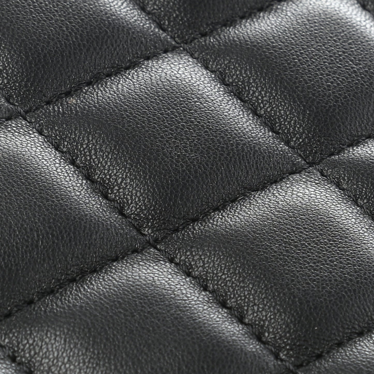 Lambskin Quilted Fold Up Again Clutch Black
