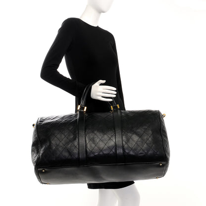Chanel Calfskin Stitched Duffel Bag Black 3 of 16