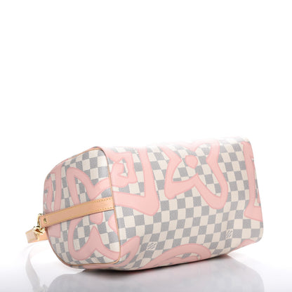 Louis Vuitton Damier Azur Tahitienne Speedy Bandouliere 30 Rose Ballerine 5 of 8