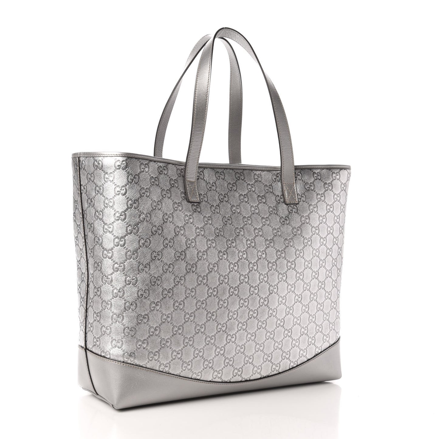 Guccissima Large Tote Silver