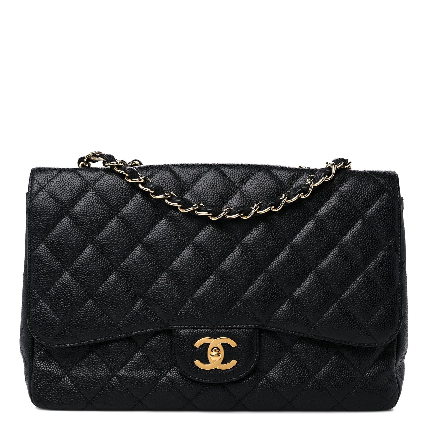 Caviar Quilted Jumbo Single Flap Black