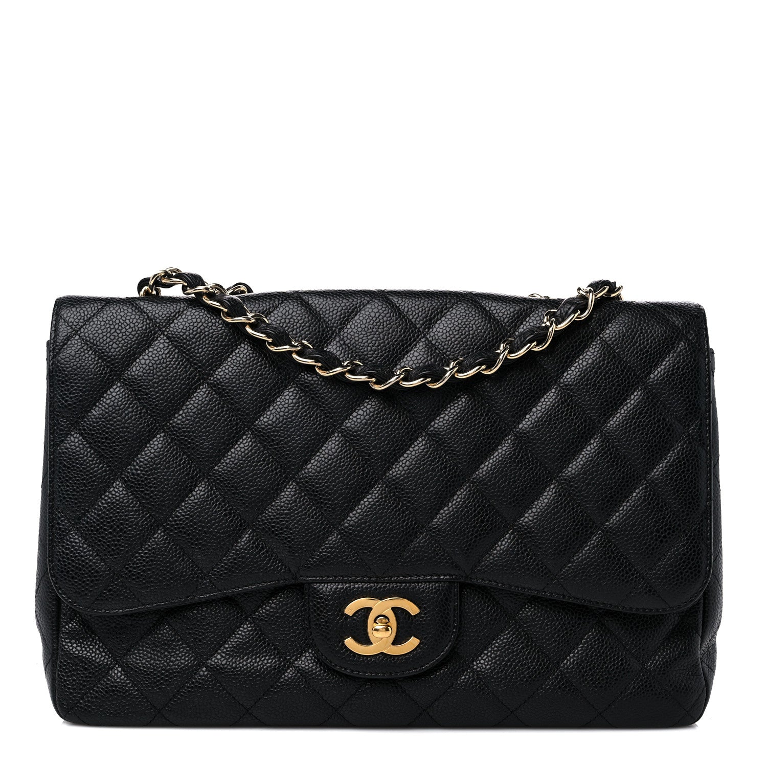 Chanel Caviar Quilted Jumbo Single Flap Black 1 of 11