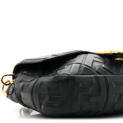 Fendi Nappa FF 1974 Embossed Baguette Black 9 of 10
