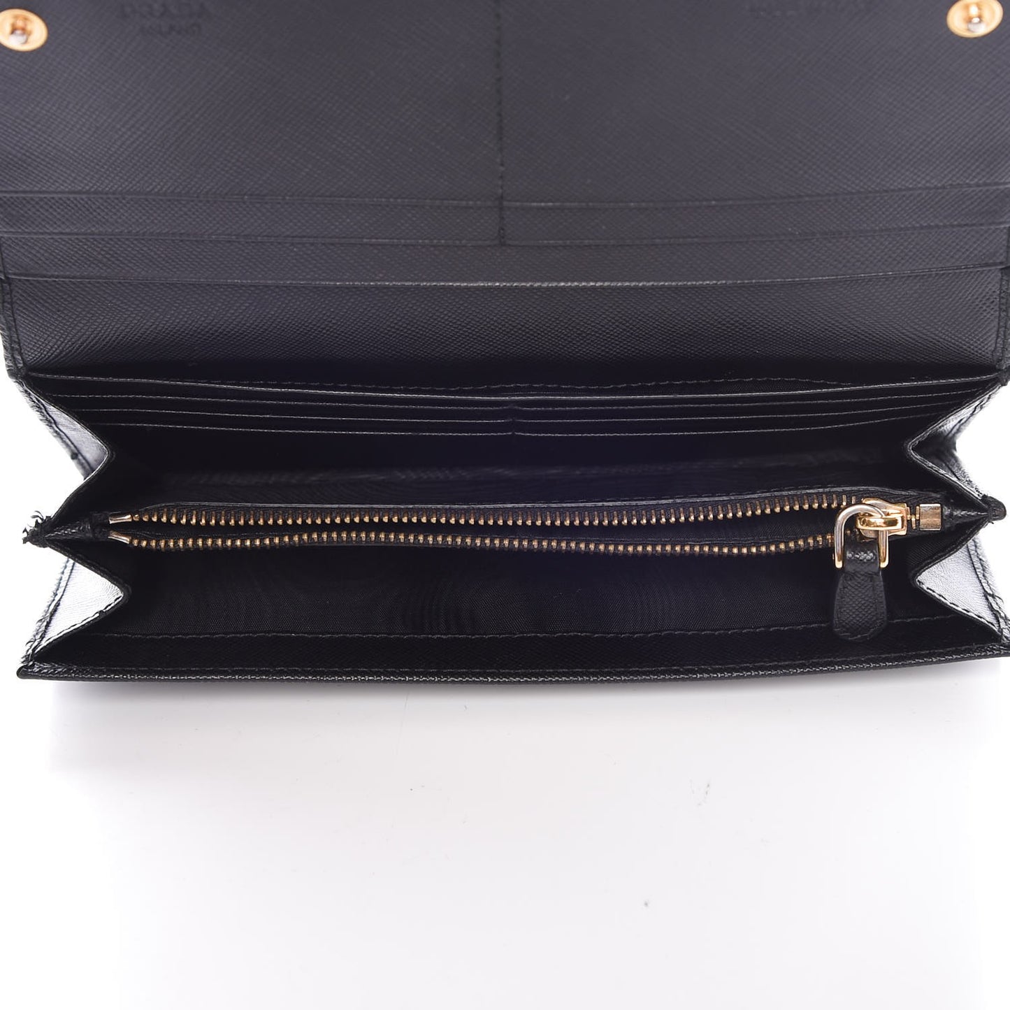 Saffiano Continental Flap Wallet Black