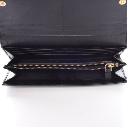 Prada Saffiano Continental Flap Wallet Black 5 of 11