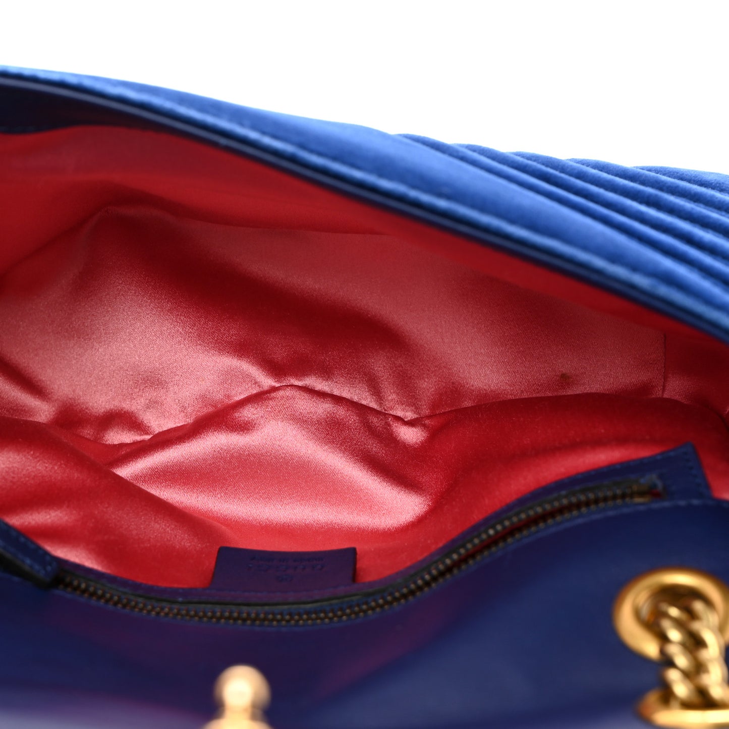 Velvet Matelasse Medium GG Marmont Shoulder Bag Cobalt Blue