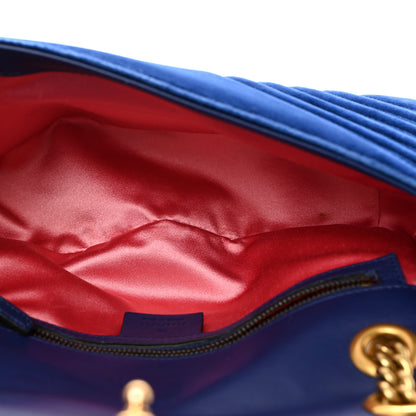 Gucci Velvet Matelasse Medium GG Marmont Shoulder Bag Cobalt Blue 5 of 14