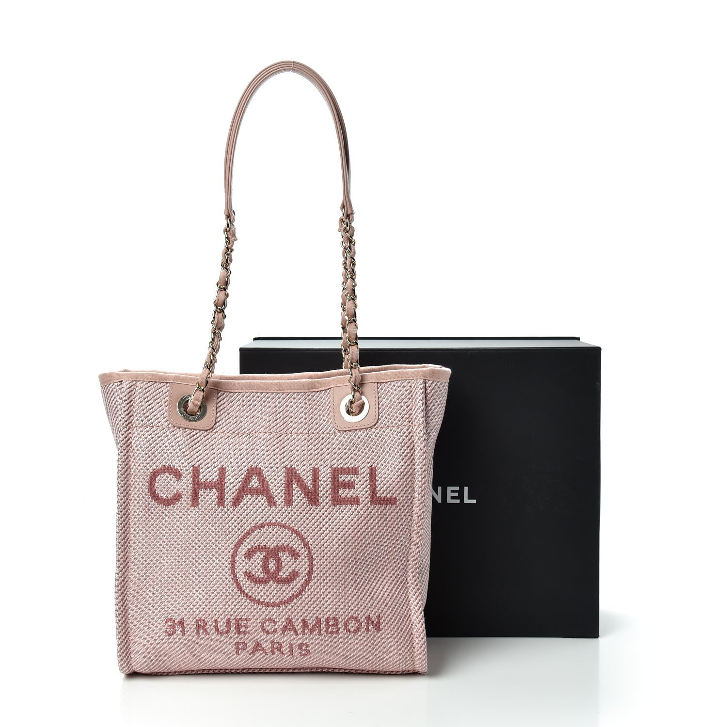 Chanel Mixed Fibers Calfskin Mini Deauville Tote Rose Pink 9 of 9
