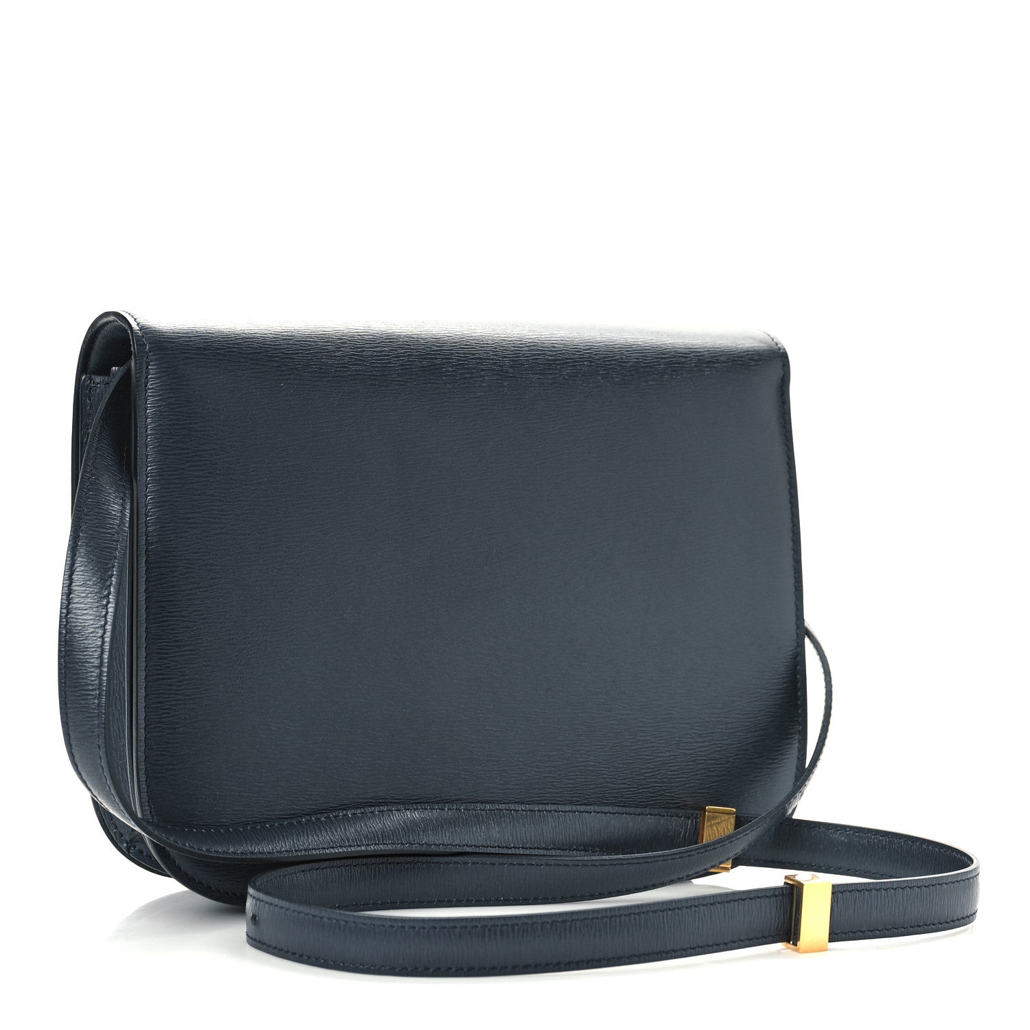 Celine Liege Calfskin Medium Classic Box Flap Bag Dark Blue 3 of 9