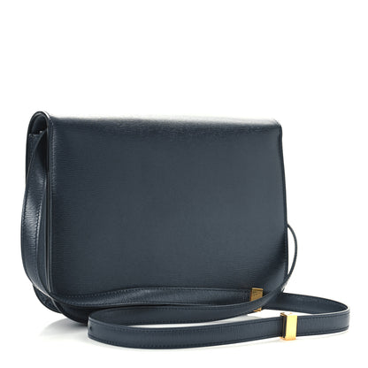 Celine Liege Calfskin Medium Classic Box Flap Bag Dark Blue 3 of 9