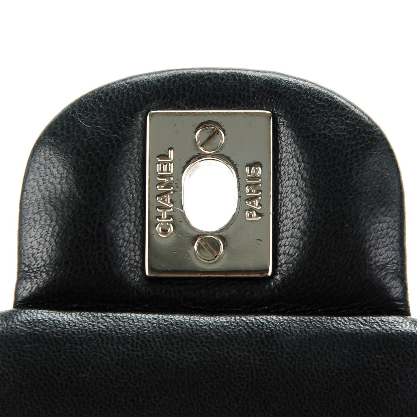 Patent Calfskin Quilted Mini Rectangular Flap Black
