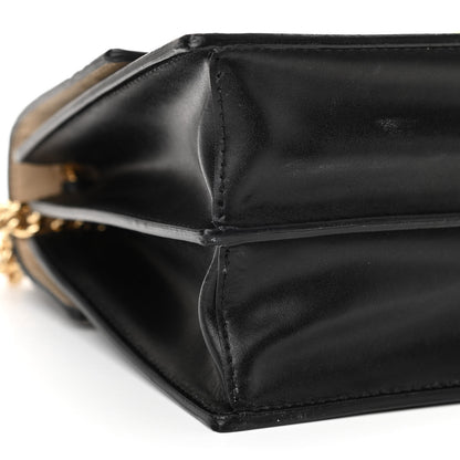 Fendi Vitello Liberty Bi-Color FF 1974 Embossed Chain Strap Kan U Shoulder Bag Black Maya 10 of 11