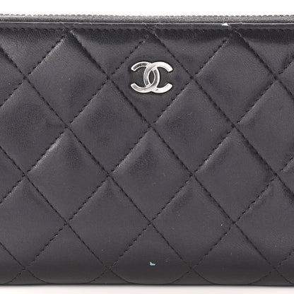 Chanel Lambskin Quilted Large Gusset Zip Around Wallet Black 12 of 12