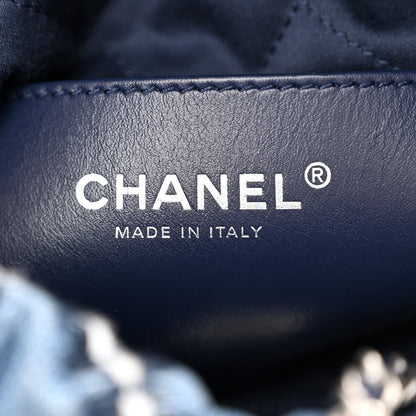 Chanel Denim Stitched Quilted Mini Chanel 22 Blue 6 of 10