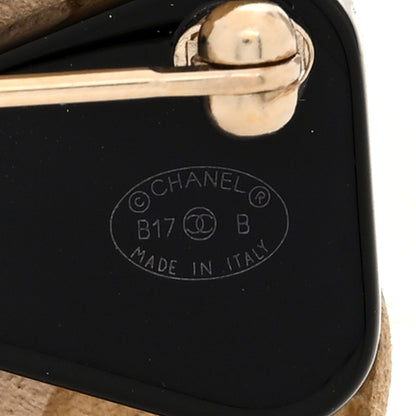 Chanel Metallic Lambskin Camellia Brooch Beige 3 of 4