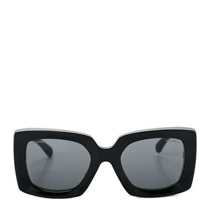Chanel Acetate Rectangle Sunglasses 5435 Black 2 of 7
